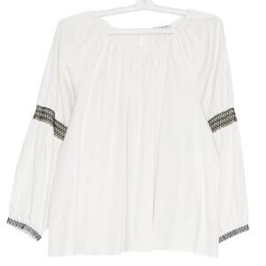 Elizabeth & James Boho Peasant Top White Flowy Plus Size 2X Cottagecore Festival
